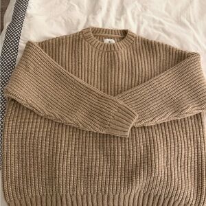 Anine Bing Camel Ribbed Sweater NWT